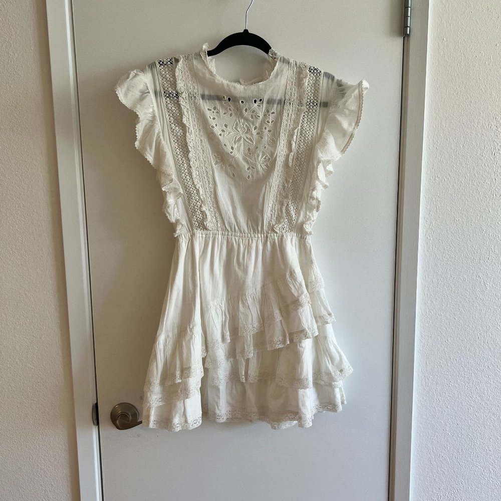Sunday Best Aritzia Ivory Cream Lace Tier Dress Size 0